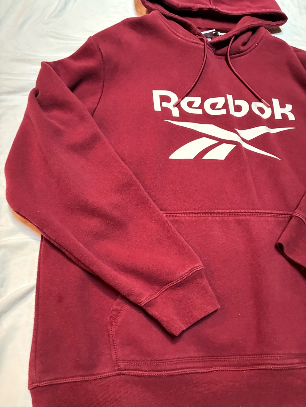 Reebok Men's Burgundy Maroon Pullover Hoodie Size XL - Picture 4 of 12